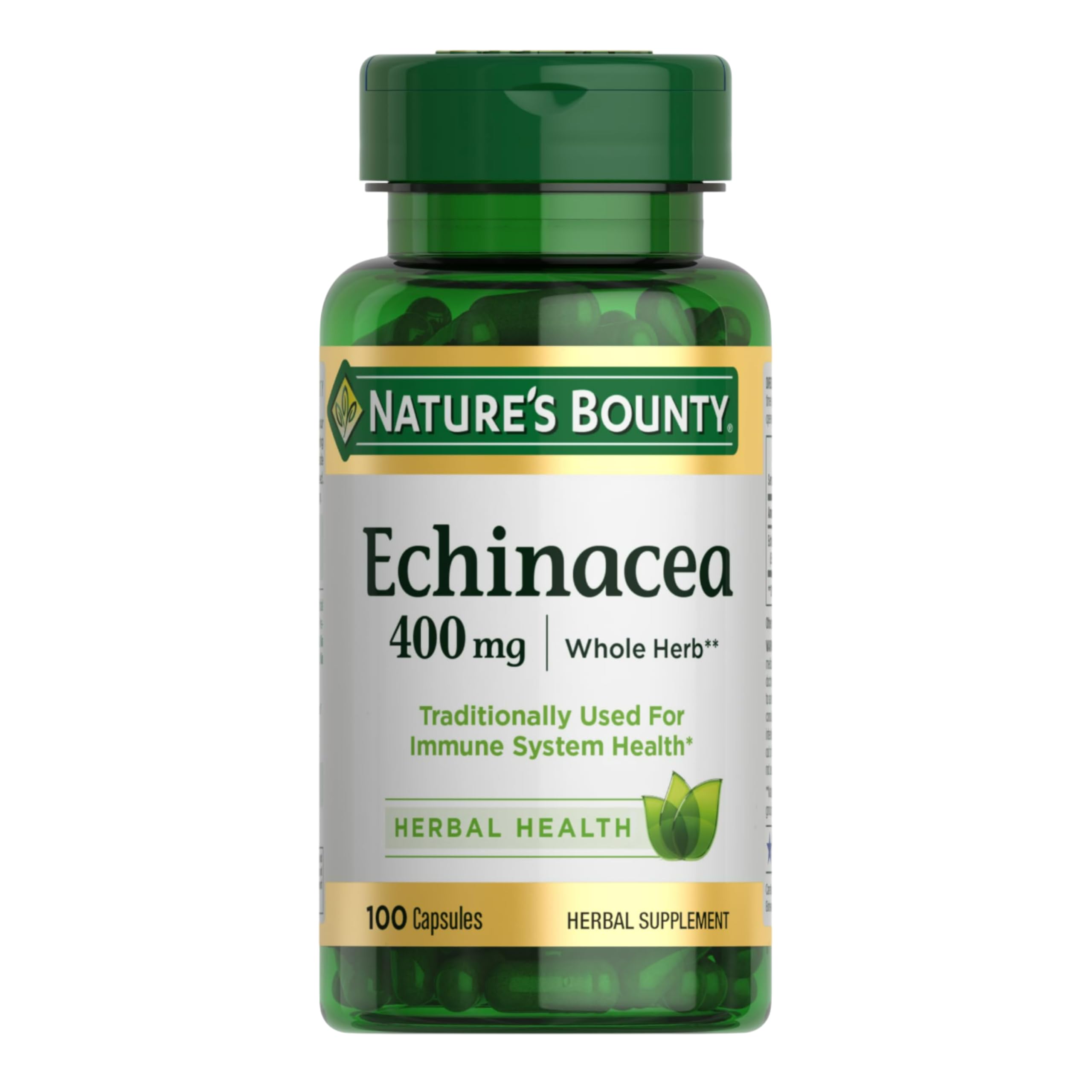 Nature's Bounty frasco frontal mostrando etiqueta clara y beneficios