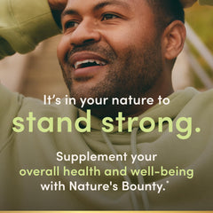 Nature's Bounty etiqueta con información nutricional clara y beneficios