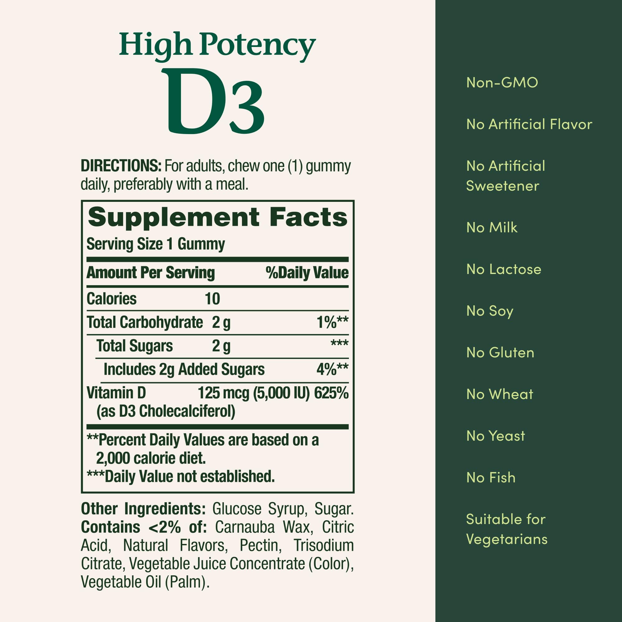 Etiqueta Nature's Bounty con información nutricional clara para decisiones informadas