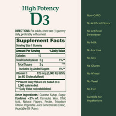 Etiqueta Nature's Bounty con información nutricional clara para decisiones informadas