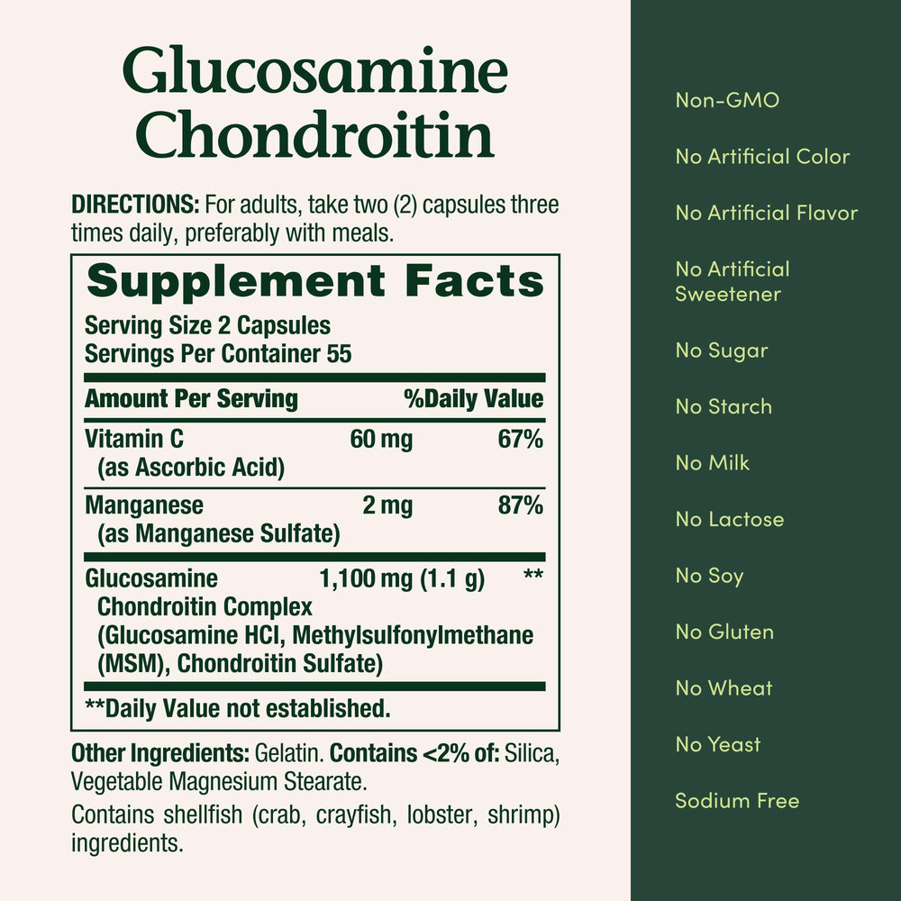 Nature's Bounty etiqueta con lista de ingredientes y beneficios claros