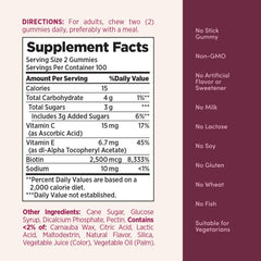 Nature's Bounty etiqueta nutricional en primer plano para transparencia