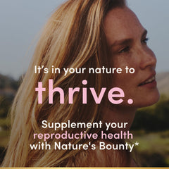 Nature's Bounty etiqueta nutricional resaltando vitaminas B y valor diario