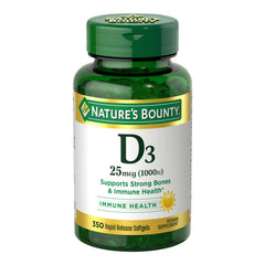 Nature's Bounty frasco delantero mostrando 350 cápsulas y etiqueta clara