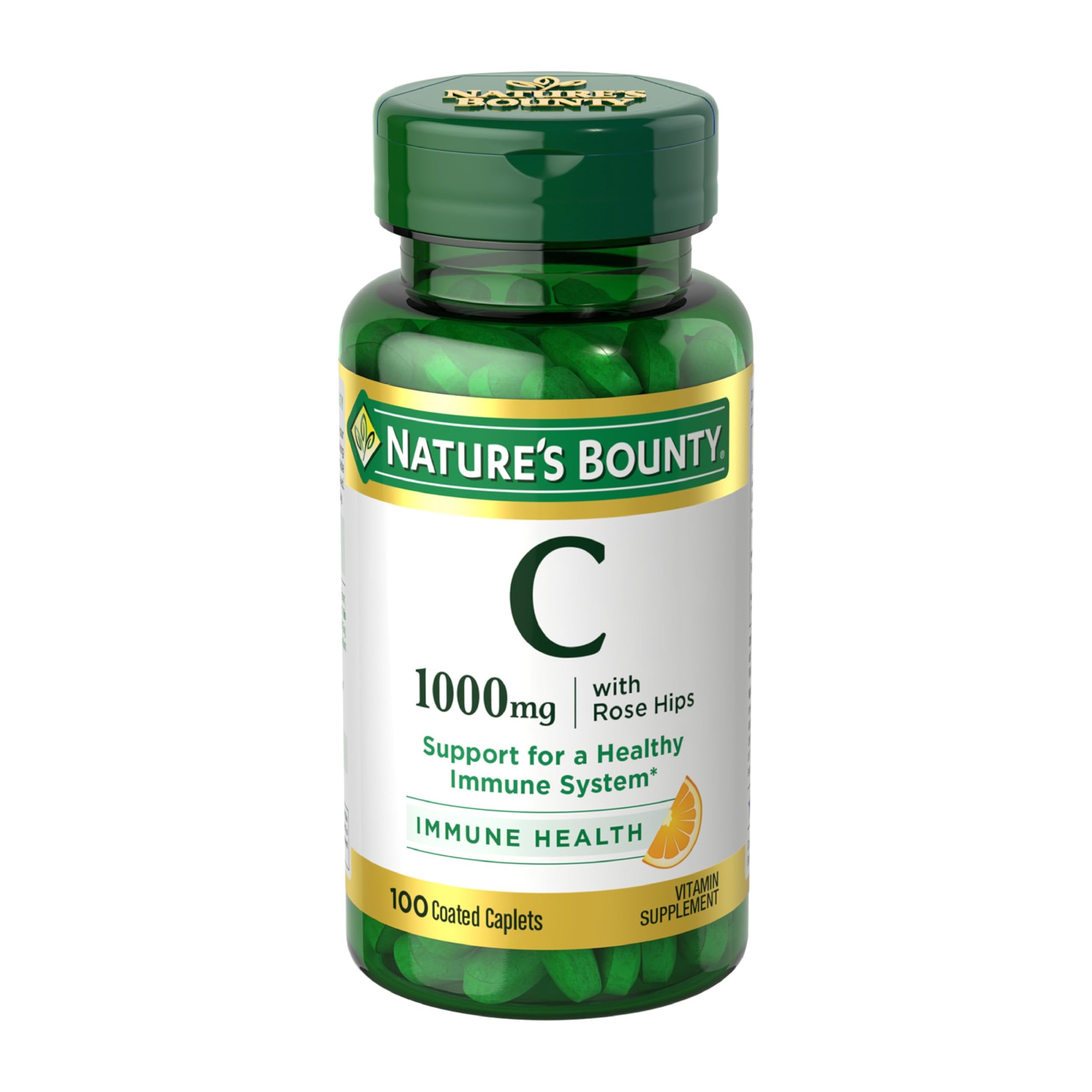 Nature's Bounty frasco frontal mostrando 100 capletas y ventajas claras