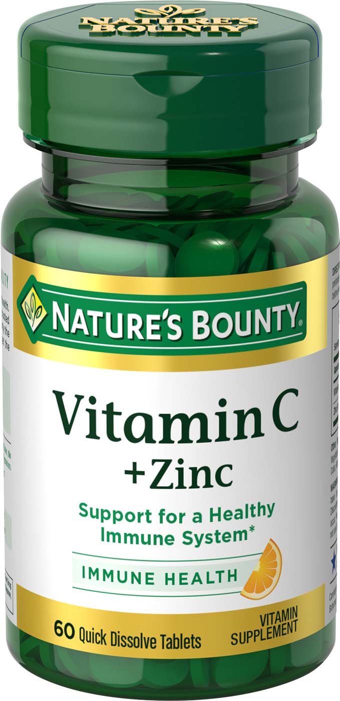 Nature's Bounty frasco frontal mostrando etiqueta y beneficio inmune