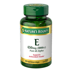 Nature's Bounty envase frontal Vitamina E, presentación clara y confiable