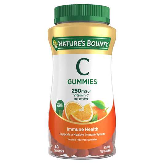 Nature's Bounty frente del envase mostrando 80 gominolas y beneficios visibles