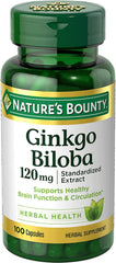 Nature's Bounty frasco frontal mostrando la marca y beneficio de memoria
