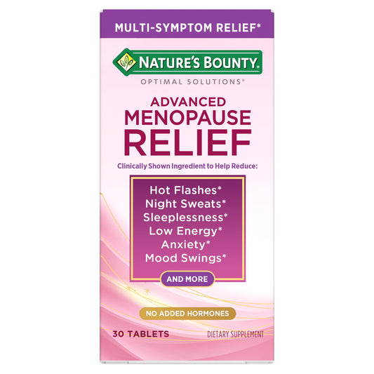 Nature's Bounty frente del envase mostrando soporte para menopausia
