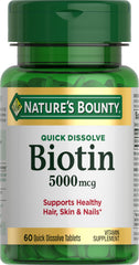 Nature's Bounty envase frontal mostrando 60 comprimidos y beneficios