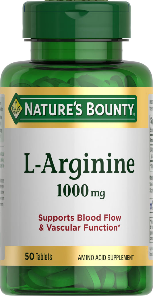 Nature's Bounty envase frontal mostrando 50 comprimidos y beneficios