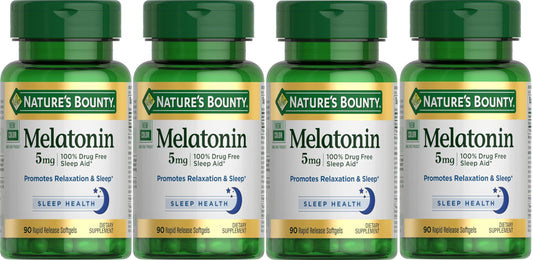 Nature's Bounty frontal del pack que resalta 5 mg y 90 cápsulas por frasco
