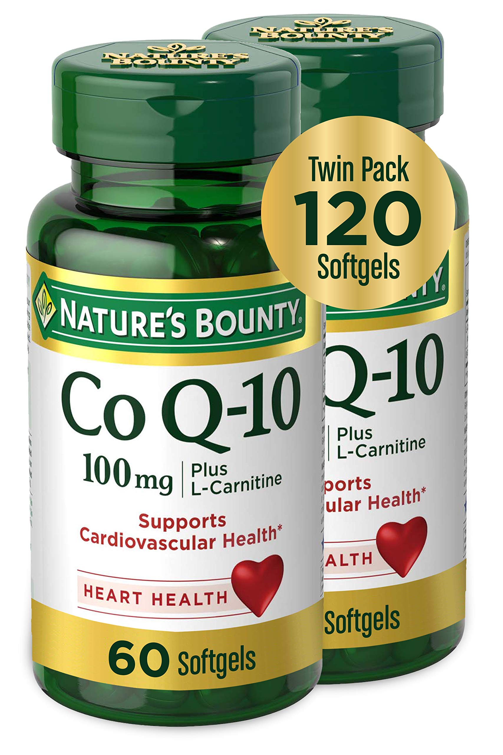 Nature's Bounty frasco frontal con etiqueta clara y beneficios visibles