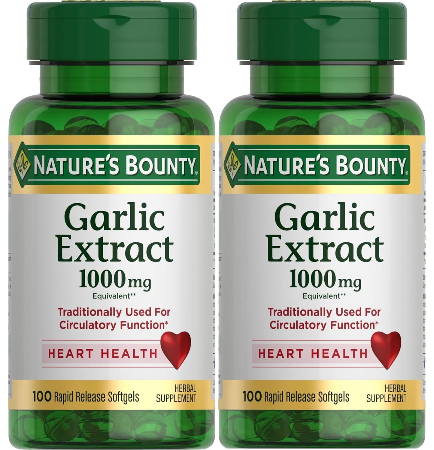 Nature's Bounty vista frontal del envase mostrando beneficios y cantidad
