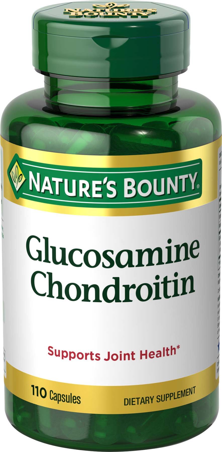 Nature's Bounty frasco frontal mostrando etiqueta y beneficio articular