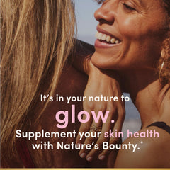 Nature's Bounty mostrando ácido hialurónico y colágeno para hidratación