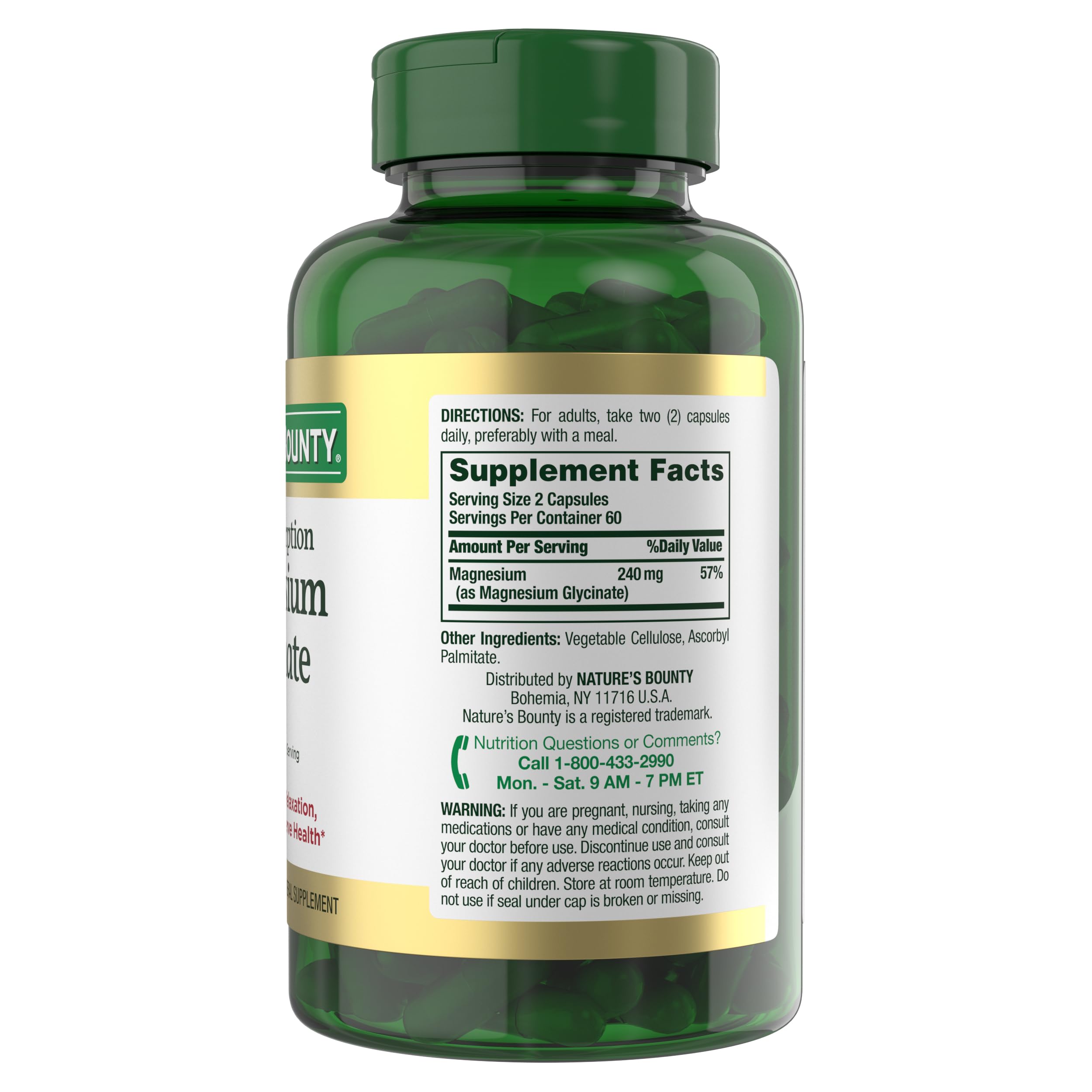Nature's Bounty vista de materia prima glicinato para alta absorción