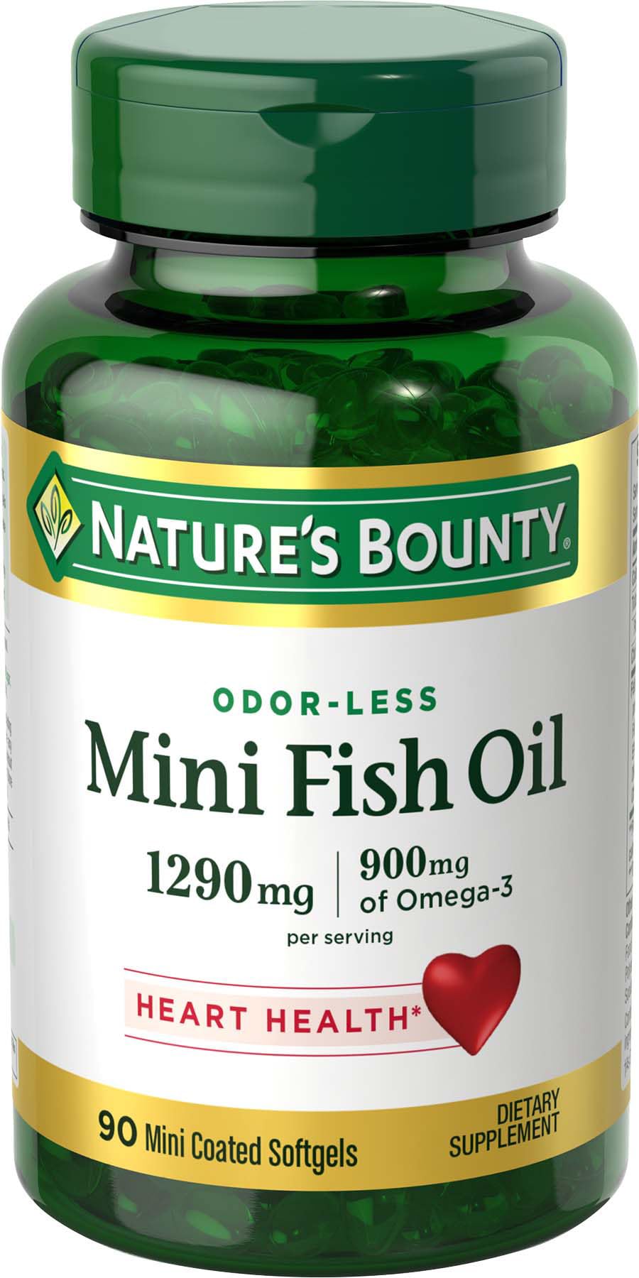 Nature's Bounty empaque frontal mostrando cápsulas mini y beneficios
