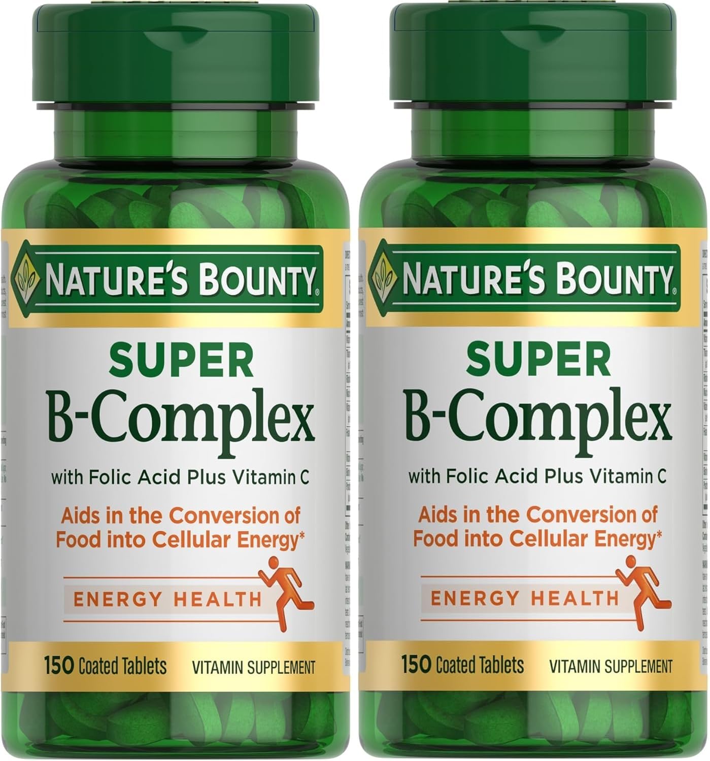 Nature's Bounty frasco frontal muestra etiqueta clara y beneficios