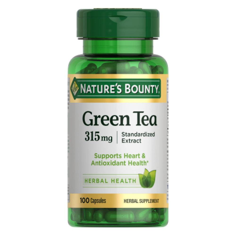 Nature's Bounty frasco frontal mostrando etiqueta y beneficio de EGCG