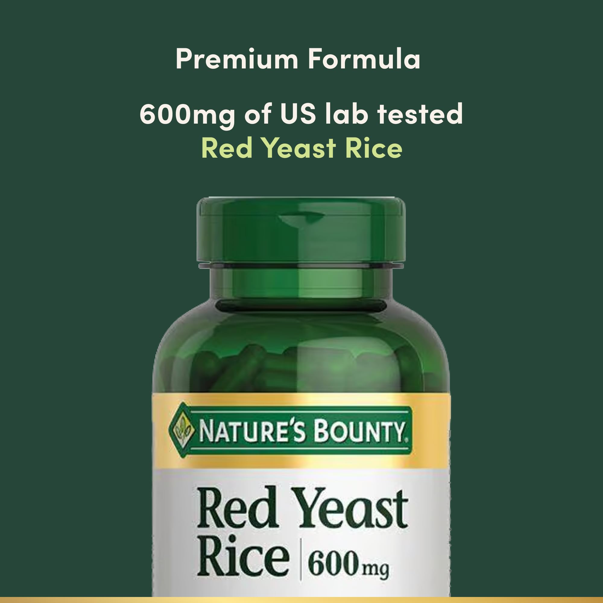 Nature's Bounty polvo de Red Yeast Rice en primer plano, muestra la textura pura