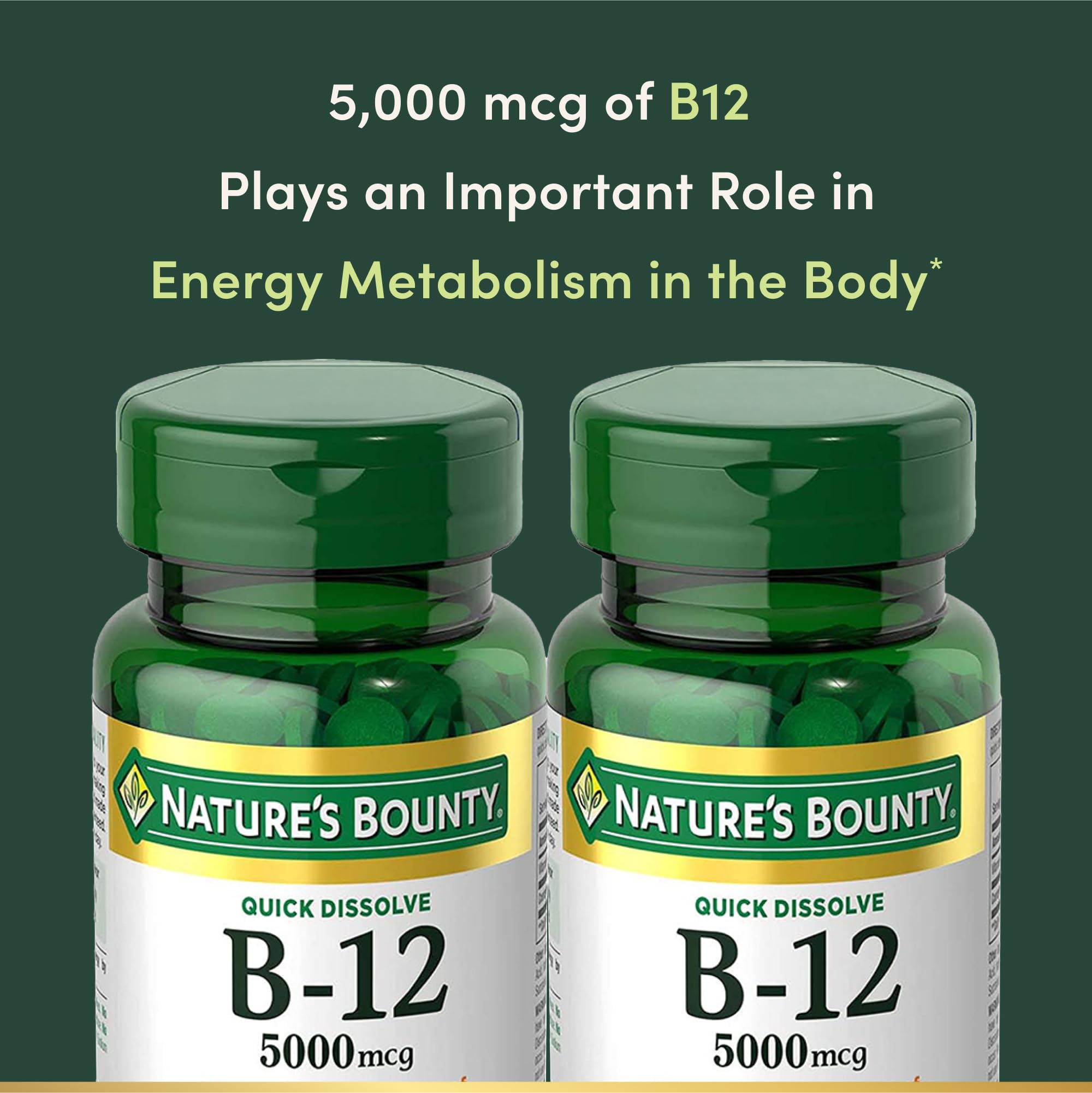 Nature's Bounty detalle de etiqueta con ingredientes y beneficios visibles