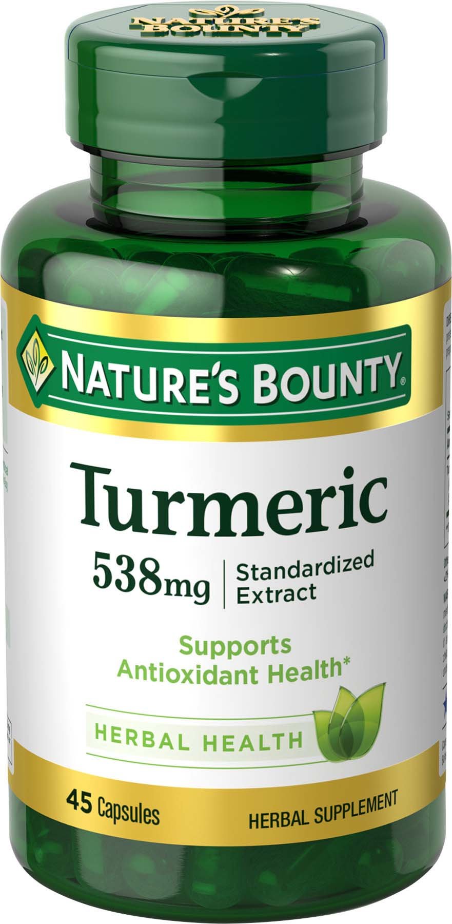 Nature's Bounty frasco frontal mostrando 45 cápsulas y beneficio antioxidante
