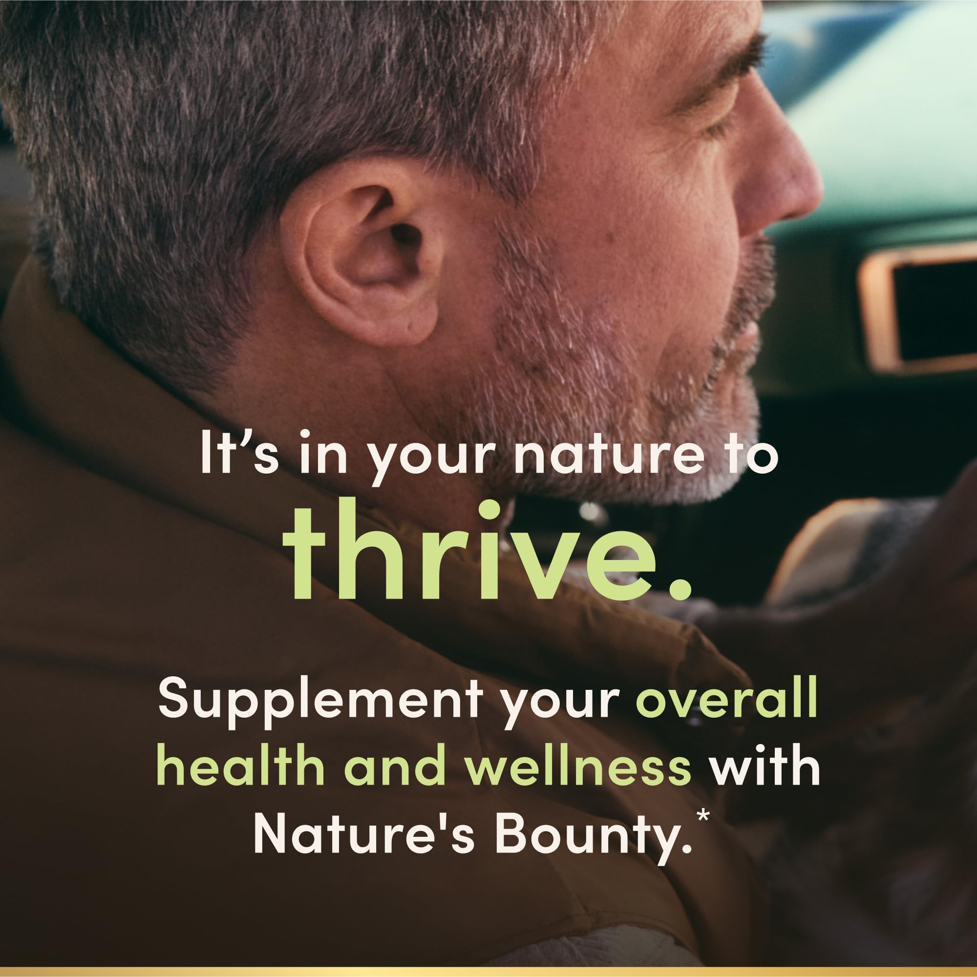 Nature's Bounty cápsulas en mesa tras comida y beneficio de uso puntual