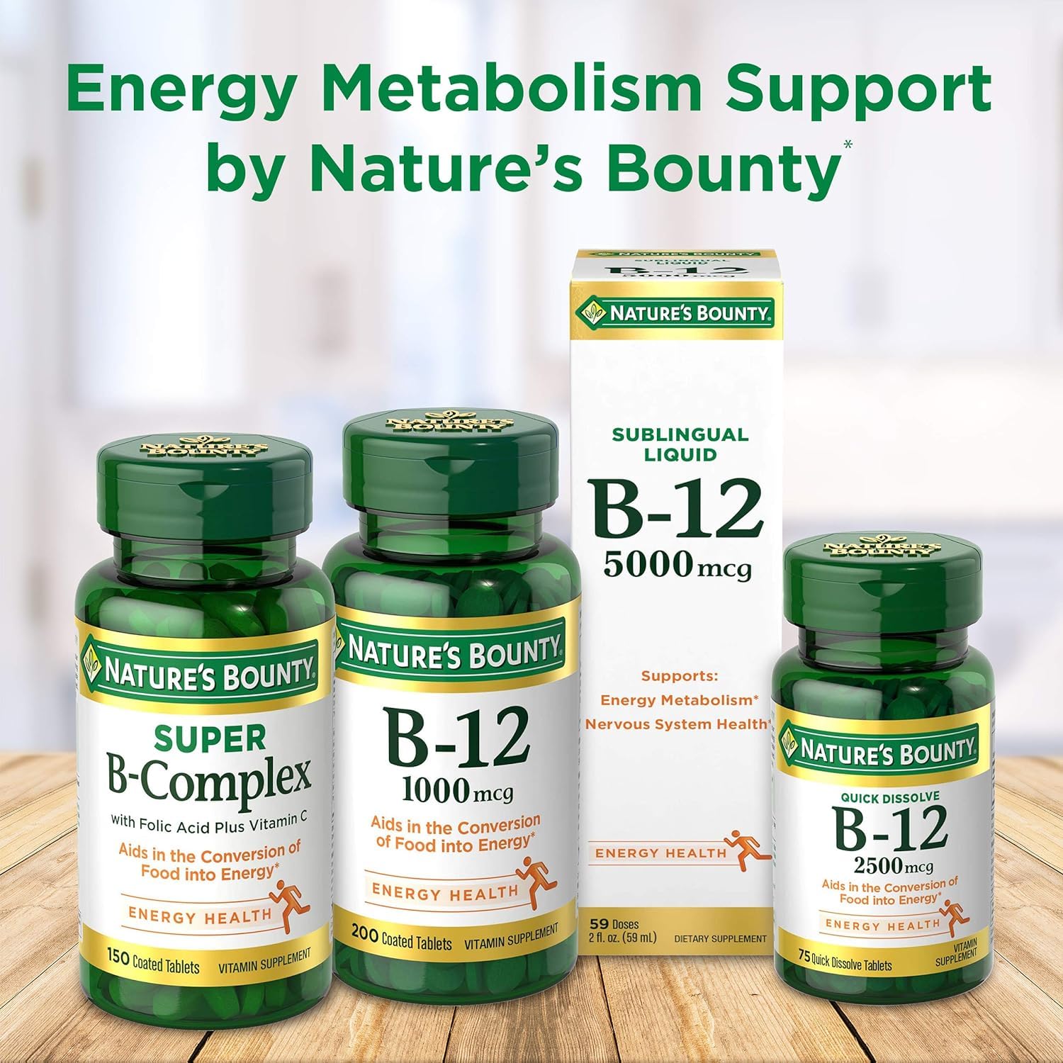 Nature's Bounty etiqueta del frasco con información de dosis y sabor cereza