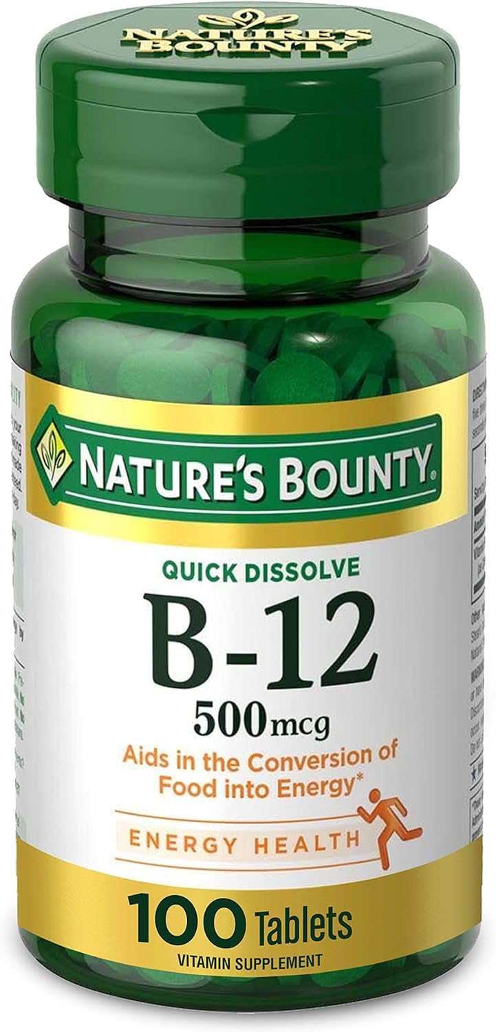 Nature's Bounty frasco frontal con microcomprimidos y beneficio energía