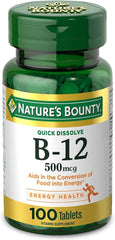 Nature's Bounty frasco frontal con microcomprimidos y beneficio energía