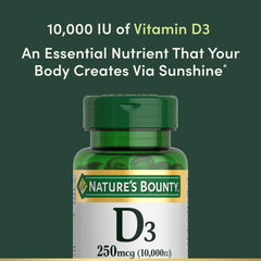 Nature's Bounty botella abierta con softgels listos para uso diario