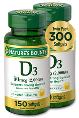 Nature's Bounty frasco frontal de Vitamina D3, presentación 300 cápsulas, claridad del envase