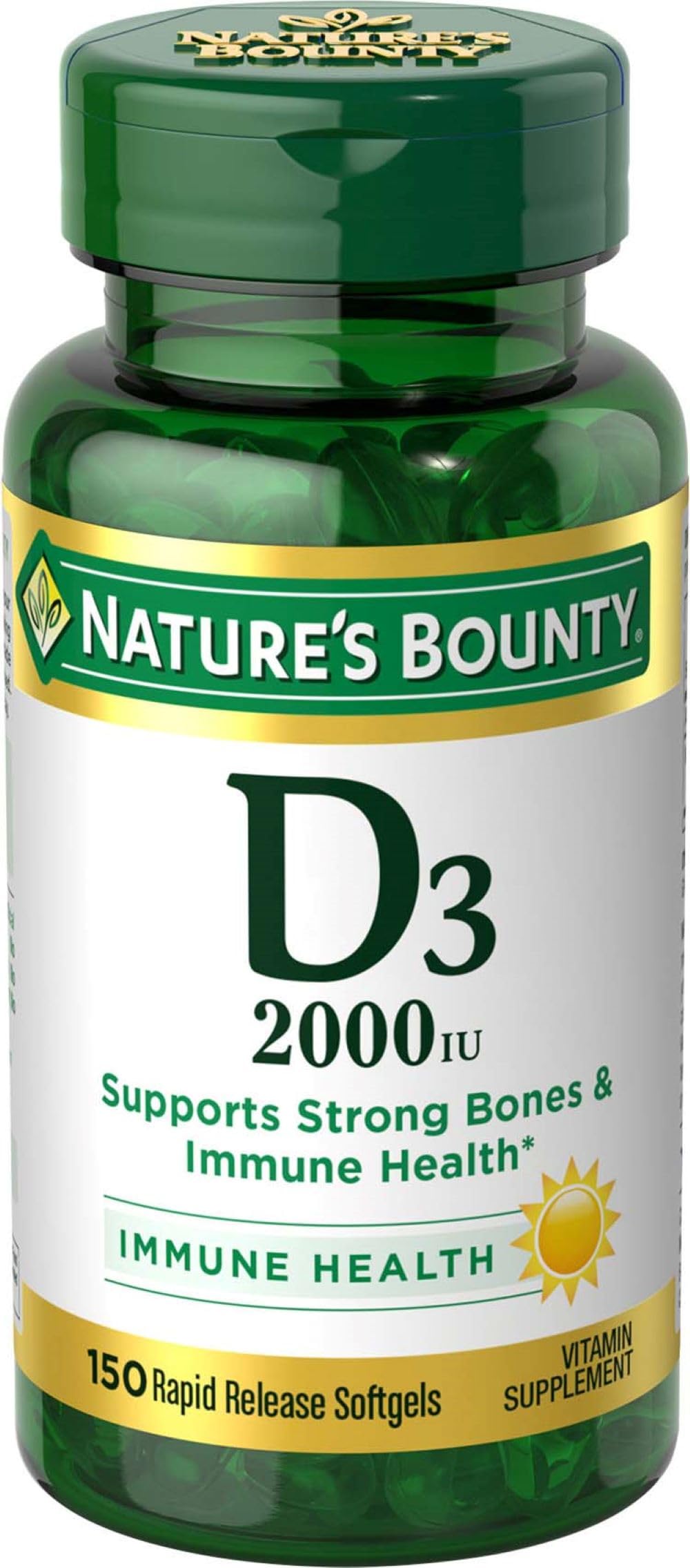 Nature's Bounty textura de cápsula blanda que ilustra calidad y pureza