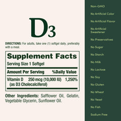 Nature's Bounty softgels junto a desayuno como recordatorio diario práctico