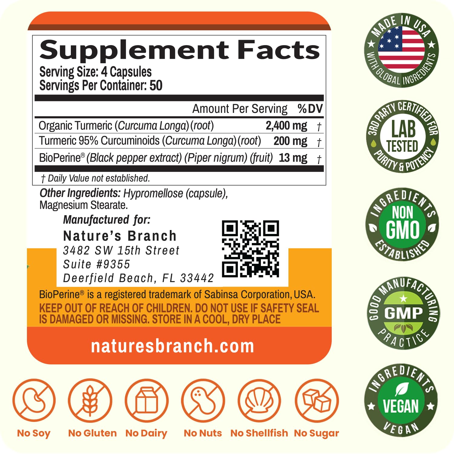 NATURE'S BRANCH botella en mesa junto a alimentos saludables y ambiente cotidiano