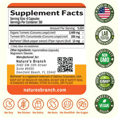 NATURE'S BRANCH botella en mesa junto a alimentos saludables y ambiente cotidiano