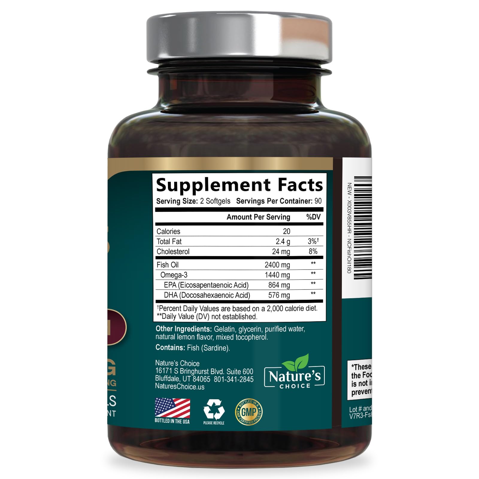Nature's Choice 180 softgels extendidas para mostrar cantidad por envase
