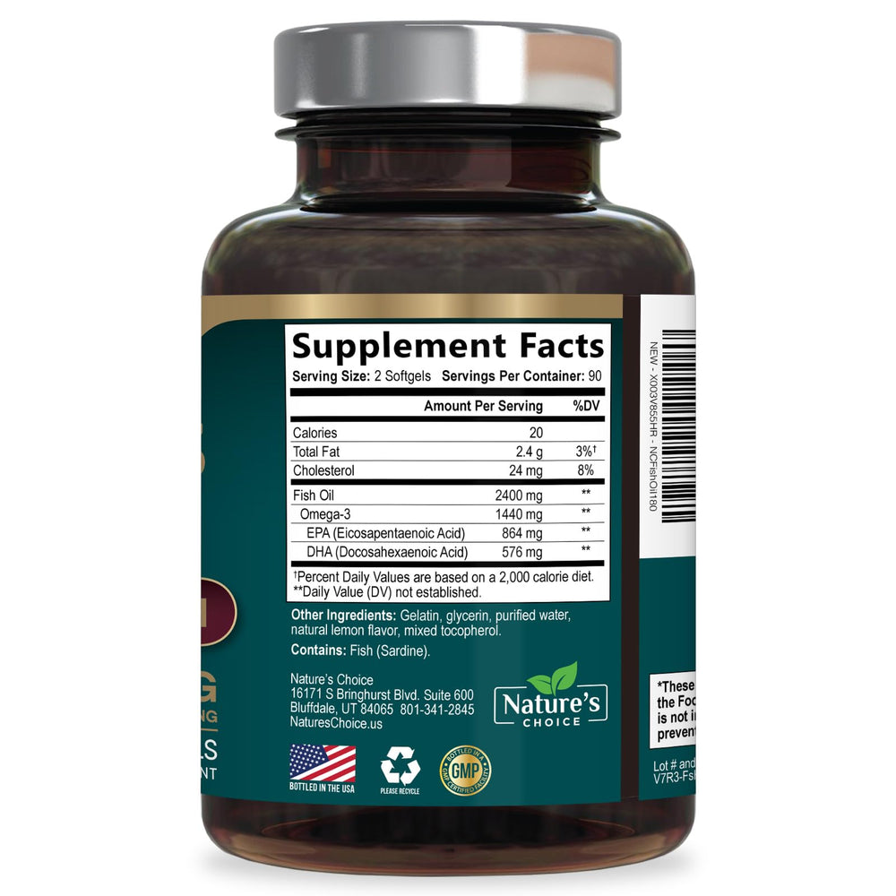 Nature's Choice 180 softgels extendidas para mostrar cantidad por envase