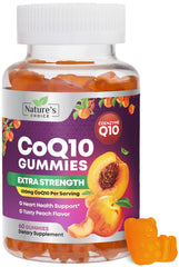 Nature's Choice frasco de CoQ10 Gummies vista frontal con etiqueta clara