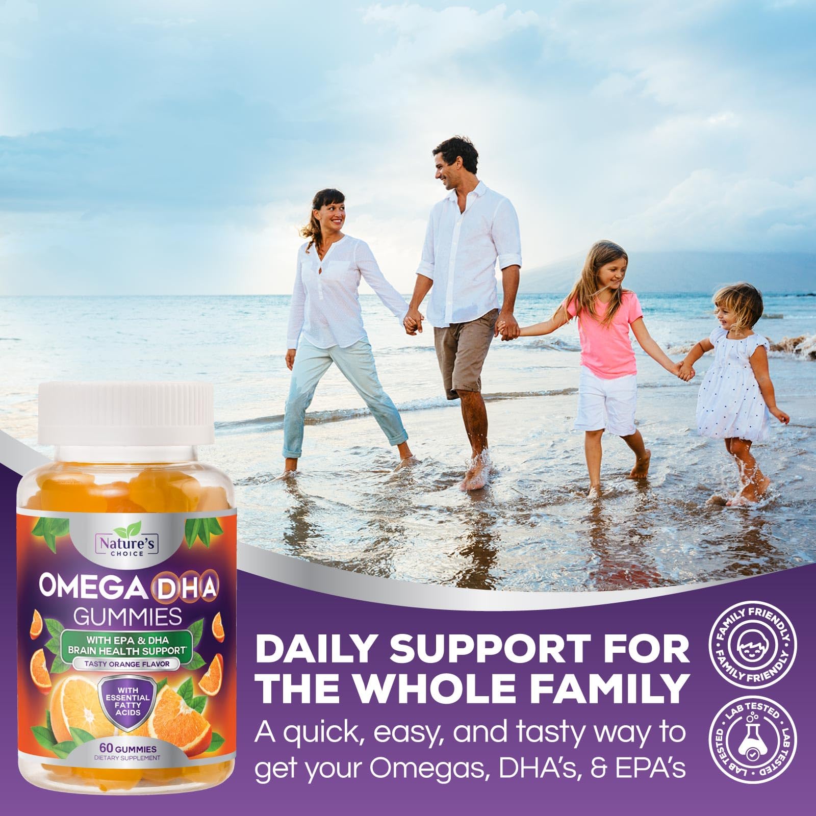 Nature's Choice gomitas con rodaja de naranja que sugiere sabor natural