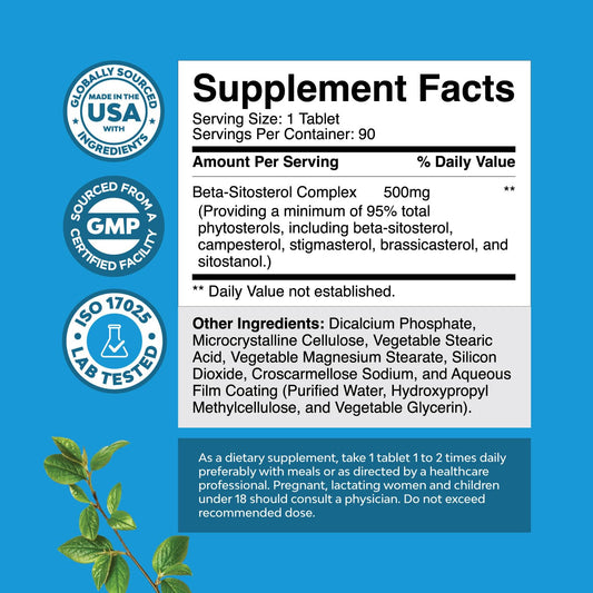 Natures Craft Beta Sitosterol tablets close-up for daily prostate support.
