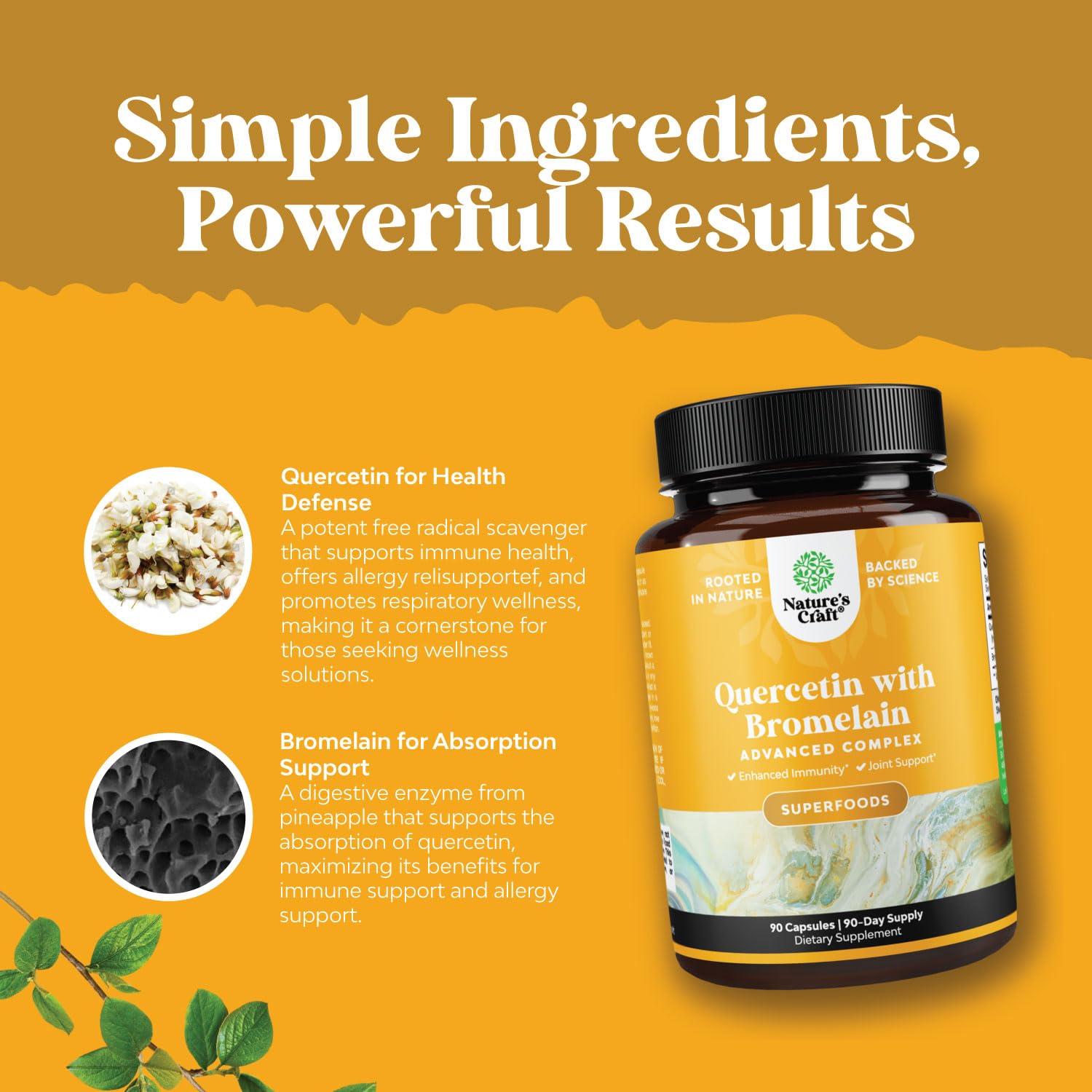 Natures Craft etiqueta legible con ingredientes y dosis recomendada