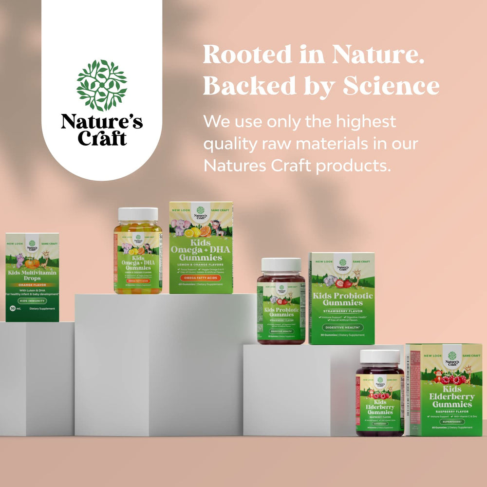 Natures Craft detalle de la etiqueta con ingredientes claros y sin colorantes artificiales