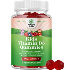 Natures Craft frente del envase mostrando 60 gomitas y beneficio de dosificación práctica