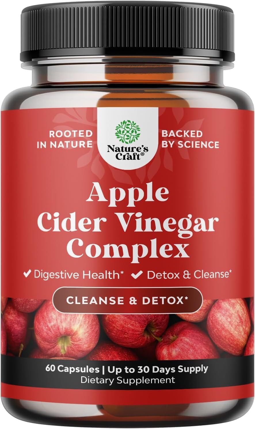 Natures Craft envase frontal mostrando cápsulas y beneficios prácticos