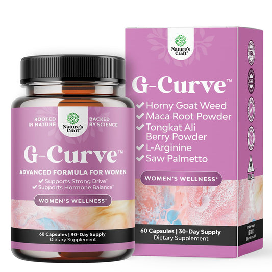 Natures Craft frasco frontal G-Curve mostrando diseño y beneficios