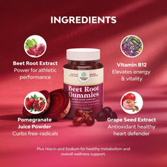 Natures Craft ingredientes con remolacha y granada que aportan fitonutrientes
