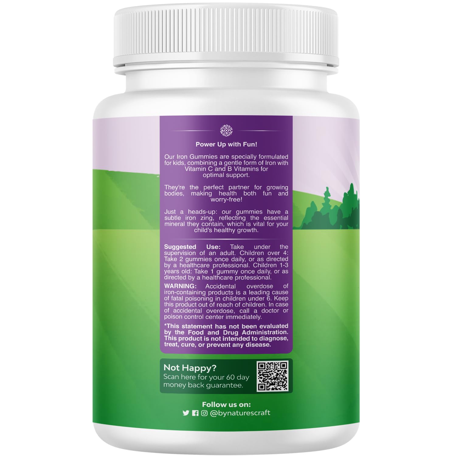 Natures Craft tabla nutricional, controles y datos visibles